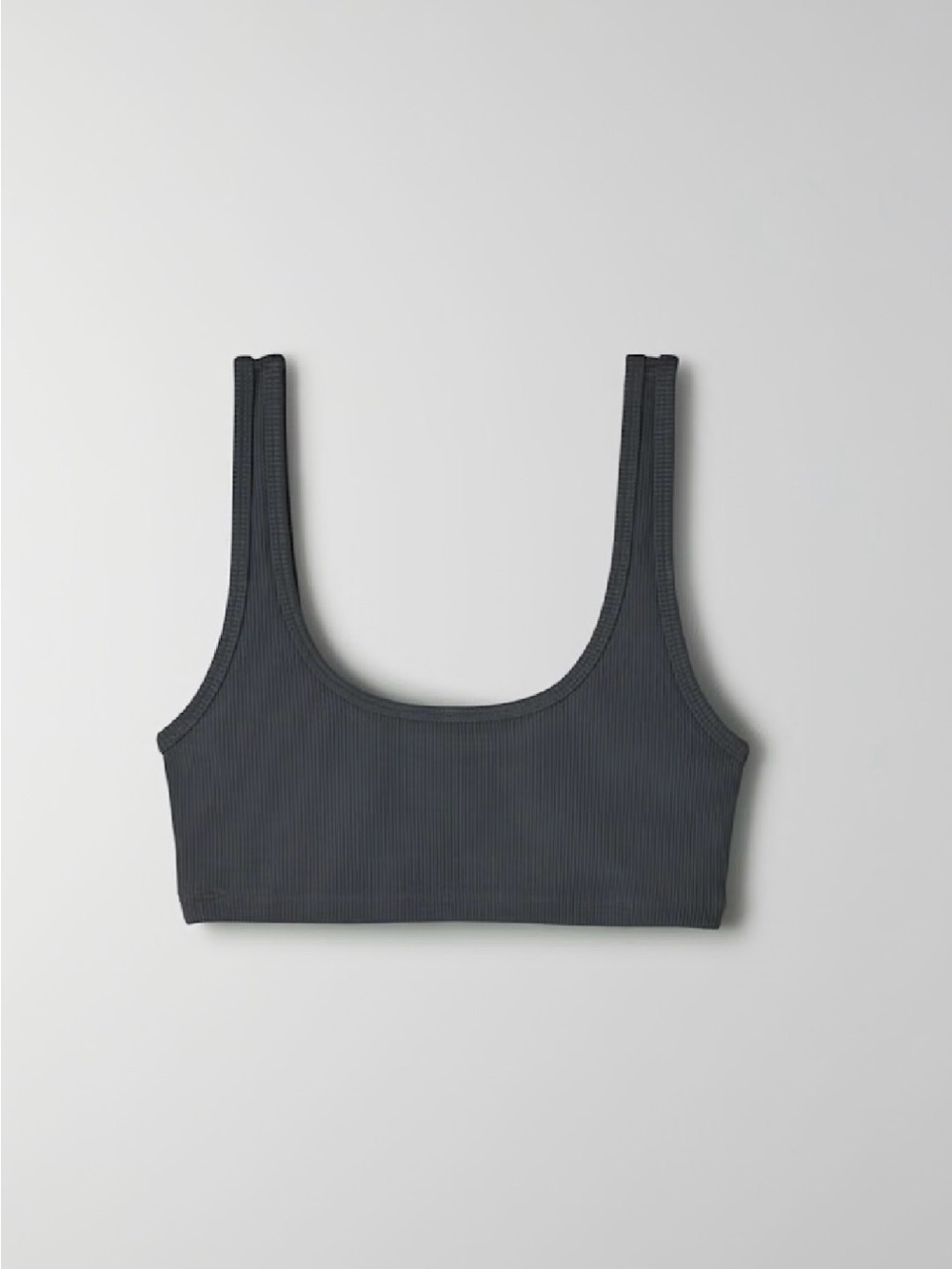 Aritzia grey ribbed bra top